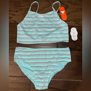 Brand NWT Girls Two Piece Bathing Suit, XL (14/16)